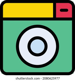 ilustración de cámara en un fondo transparente. Símbolos de calidad premium. Icono vectorial de trazo para el concepto y diseño gráfico.