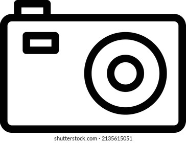 ilustración de cámara en un fondo transparente. Símbolos de calidad premium. Icono vectorial de trazo para el concepto y diseño gráfico.