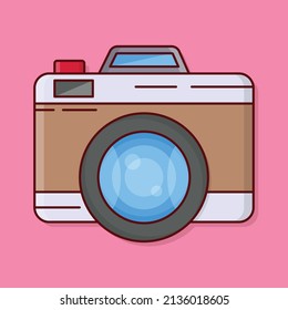 camera Vector illustration on a transparent background. Premium quality symmbols. Vector line flat icons for concept and graphic design. 