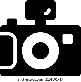 ilustración de cámara en un fondo transparente. Símbolos de calidad superior. Iconos vectoriales de glifos para diseño de conceptos y gráficos.