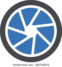 ilustración de cámara en un fondo transparente. Símbolos de calidad superior. Iconos vectoriales de glifos para diseño de conceptos y gráficos. 
