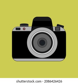 Camera. Vector illustration on a yellow background.