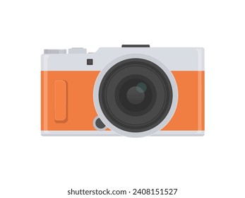 Camera vector illustration orange color