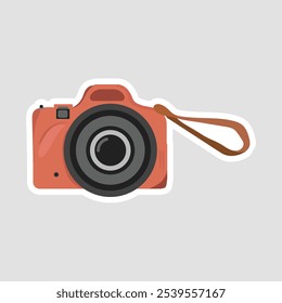 Camera Vector Illustration Sticker - Photography and Media Device Graphic Design for Projects and Decor