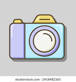 Camera vector isolated icon. Camping and Hiking sign. Graph symbol for foto web site and apps design, logo, app, UI