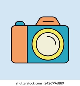 Camera vector isolated icon. Camping and Hiking sign. Graph symbol for foto web site and apps design, logo, app, UI