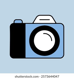 Camera vector isolated icon. Camping and Hiking sign. Graph symbol for foto web site and apps design, logo, app, UI