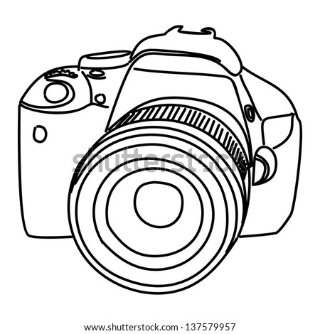camera vector isolated on white background