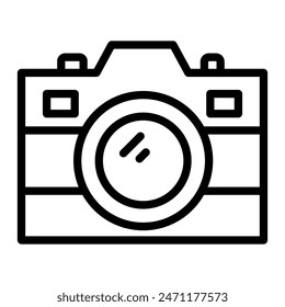 Diseño de iconos de línea de Vector de cámara