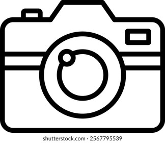 Camera Vector Lineal Icon On White Background.