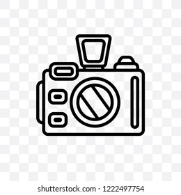 Camera vector linear icon isolated on transparent background, Camera transparency concept can be used for web and mobile