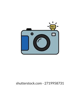 Camera vector logo icon for photography media digital content design