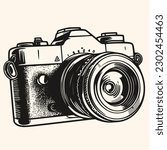 Camera vector for logo or icon,clip art, drawing Elegant minimalist style,abstract style Illustration