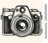 Camera vector for logo or icon,clip art, drawing Elegant minimalist style,abstract style Illustration