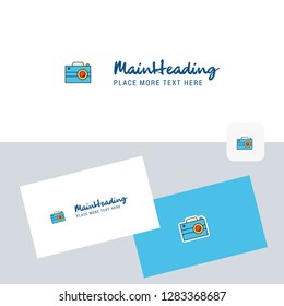 Camera  vector logotype with business card template. Elegant corporate identity. - Vector