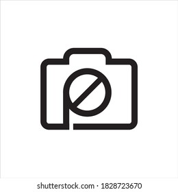 camera vector outline design logo