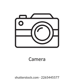 Camera Vector Outline icon Design illustration. Communication Symbol on White background EPS 10 File