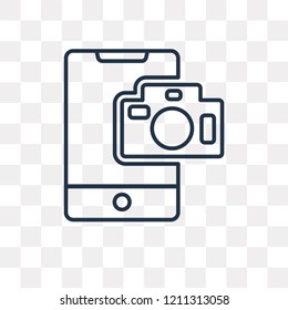 Camera vector outline icon isolated on transparent background, high quality linear Camera transparency concept can be used web and mobile