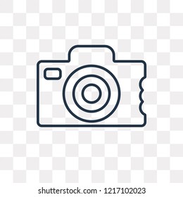Camera vector outline icon isolated on transparent background, high quality linear Camera transparency concept can be used web and mobile