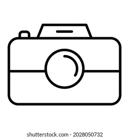 Camera Vector Outline Icon Isolated On White Background
