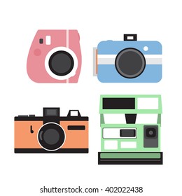 Camera vector set, flat design