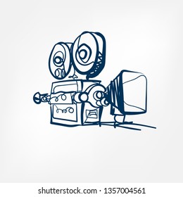 camera vector sketch illustration 