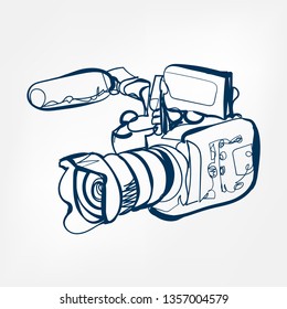 camera vector sketch illustration 