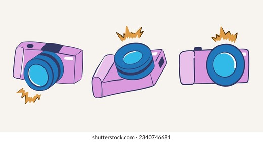 camera vector various viewpoints, camera icon colourful