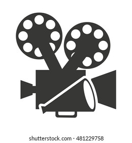 camera video with cinema icon vector illustration design