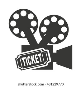 camera video with cinema icon vector illustration design