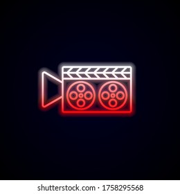 camera, video, cinema nolan neon icon