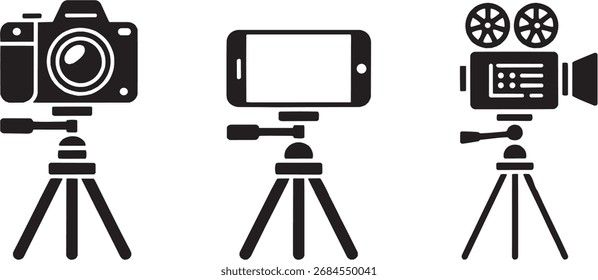 Camera and Video Equipment Silhouettes Vector Set