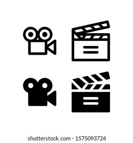 Camera Video & Film Icon. Arts Icon Set Vector Logo Symbol.
