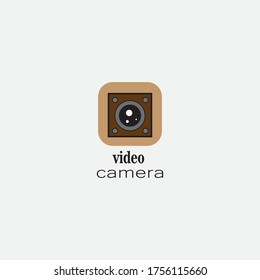 camera video icon color simple vector design