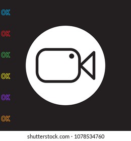 camera video, icon illustration