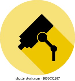Camera, video icon in long shadow style