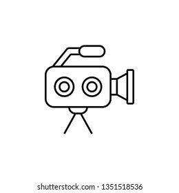 camera, video icon. Simple thin line, outline vector of movie, cinema, film, screen, flicks icons for UI and UX, website or mobile application