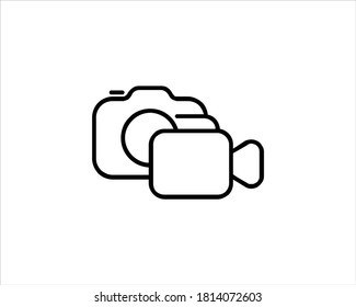Cámara con imagen vectorial de icono de cámara de vídeo.