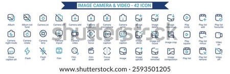 Camera Video Icons for Mobile Apps. comprehensive set line icons for image and video capture and management.