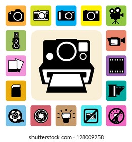camera and Video icons set ,Illustration eps 10