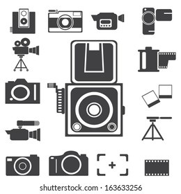 camera and Video icons set ,Illustration eps 10