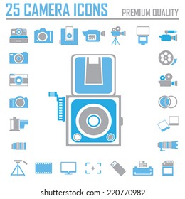 camera and Video icons set ,Illustration eps 10