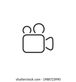 Camera video line icon. Simple outline style. Camcoder, tv, vector, illustration, internet, movie, old, film concept. Vector illustration isolated on white background. Thin stroke EPS 10.