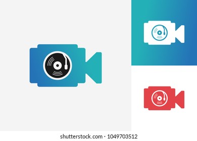 Camera Video Music Logo Template Design Vector, Emblem, Design Concept, Creative Symbol, Icon