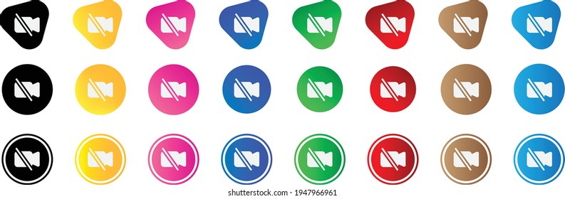 camera video off fill icon . web icon set . icons collection. Simple vector illustration.