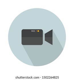 Camera video record icon - Cam camera film movie record icon. Vector illustration