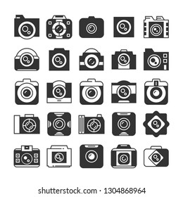 camera and video recorder icons set