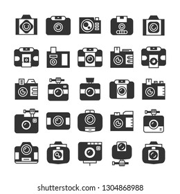 camera and video recorder icons set