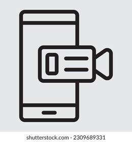 Camera video smartphone line icon, use for website mobile app presentation