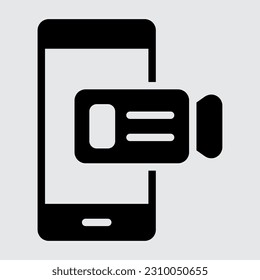 Camera video smartphone solid icon, use for website mobile app presentation